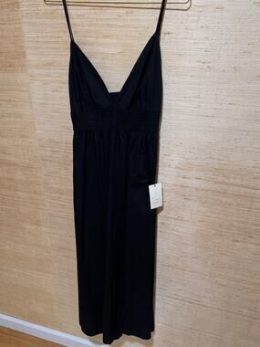 NEW NWT a new day Target Midi Dress 100% Cotton BLACK 43" Long Sz MED M